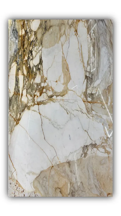 鱼肚金大板实拍，奢石，黄色系，3070mm x 1810mm，码单号 10204，杭州和盛石材在库天然石材