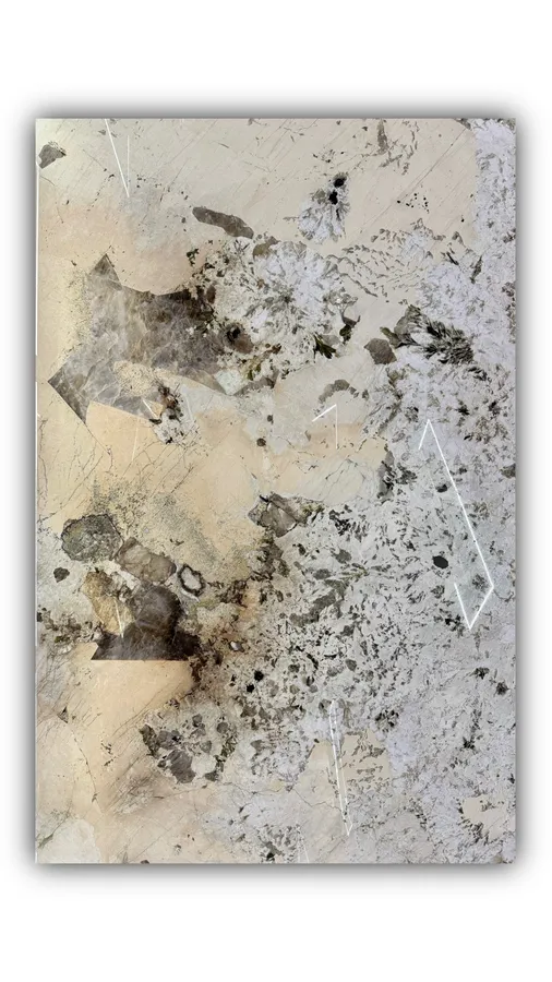 孔雀开屏大板实拍，奢石，白色系，3130mm x 2030mm 2.0mm，码单号 KQ3271541，杭州和盛石材在库天然石材