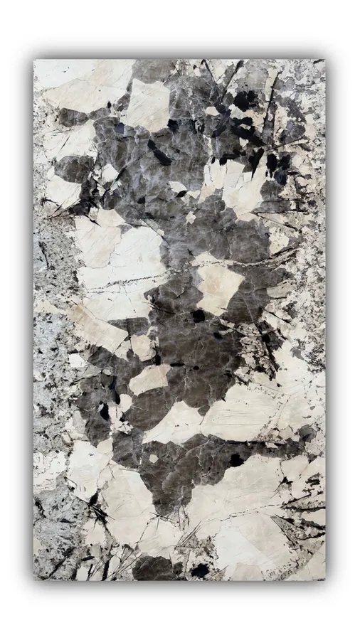 雪山蓝大板实拍，奢石，白色系，3400mm x 1920mm，码单号 5904，杭州和盛石材在库天然石材