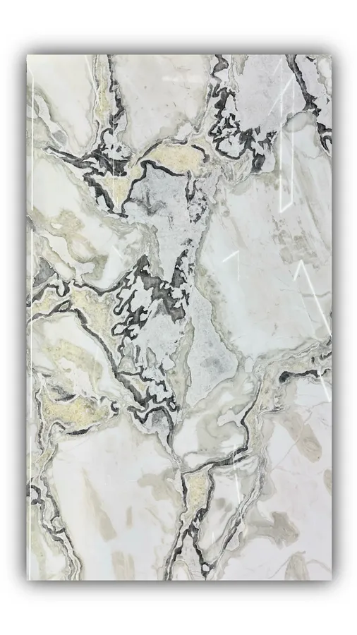 芬迪白大板实拍，奢石，白色系，3060mm x 1790mm，码单号 11045，杭州和盛石材在库天然石材