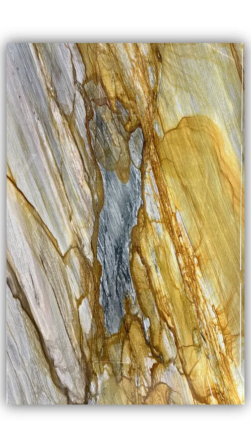 月光倾城大板实拍，奢石，黄色系，3090mm x 2040mm，码单号 TY233，杭州和盛石材在库天然石材