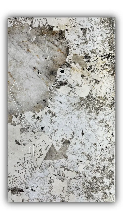 潘多拉大板实拍，奢石，白色系，3260mm x 1920mm 1.8mm，码单号 25021766，杭州和盛石材在库天然石材
