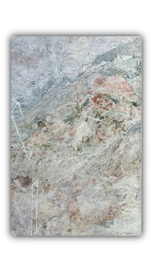 樱花粉大板实拍，奢石，红粉色系，2890mm x 160mm，码单号 85063 4-1，杭州和盛石材在库天然石材