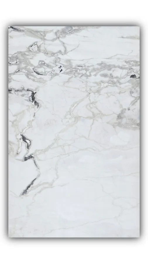 芬迪白大板实拍，奢石，白色系，3090mm x 1970mm，码单号 YH6576，杭州和盛石材在库天然石材