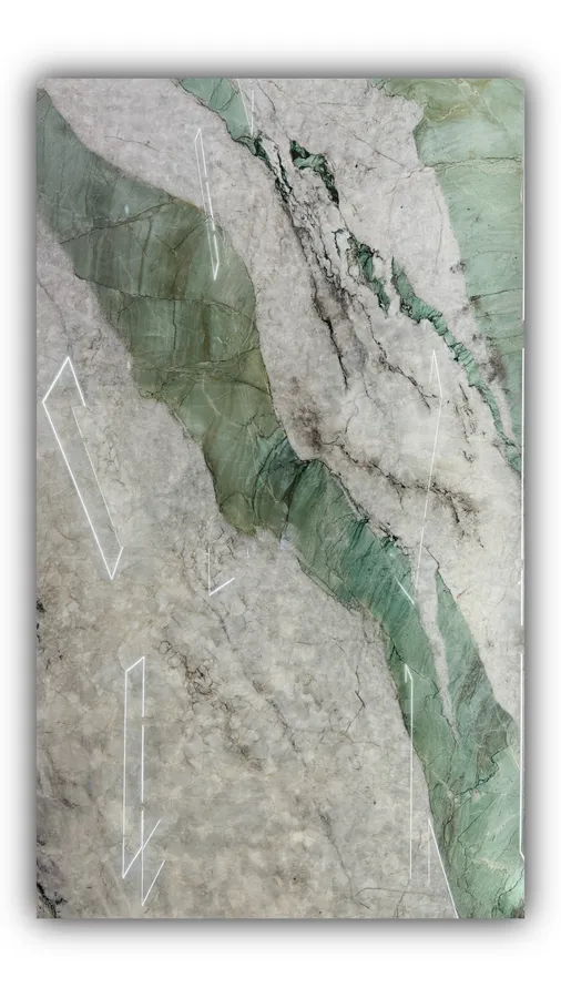 百达翡翠大板实拍，奢石，绿色系，3200mm x 1960mm 1.8mm，码单号 QY2524，杭州和盛石材在库天然石材