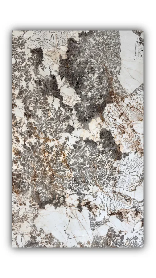 潘多拉大板实拍，奢石，白色系，3270mm x 1980mm，码单号 QY2671，杭州和盛石材在库天然石材