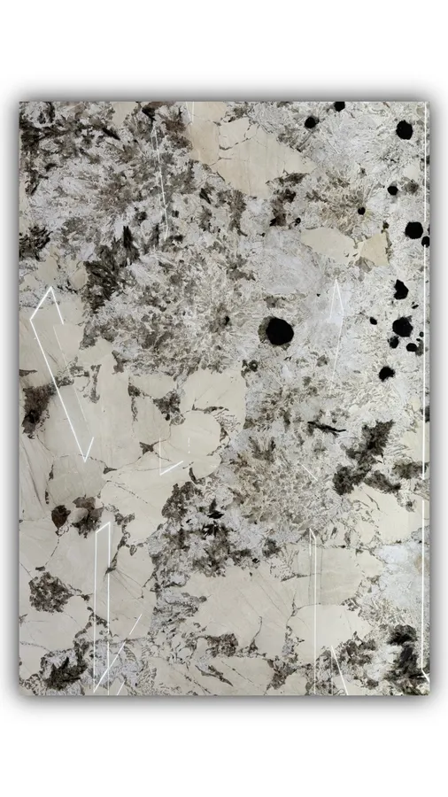 孔雀开屏大板实拍，奢石，白色系，2800mm x 1940mm 2.0mm，码单号 26010343，杭州和盛石材在库天然石材