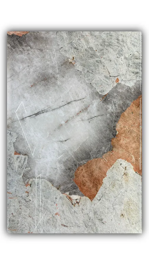 潘多拉大板实拍，奢石，白色系，3090mm x 2060mm，码单号 14818，杭州和盛石材在库天然石材
