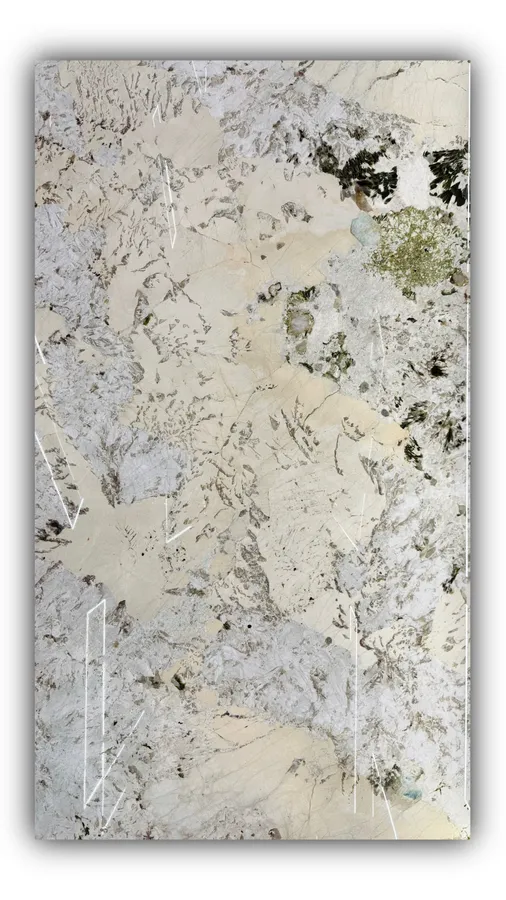 孔雀开屏大板实拍，奢石，白色系，3120mm x 1740mm 2.0mm，码单号 3281551，杭州和盛石材在库天然石材