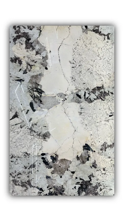 雪山兰大板实拍，奢石，白色系，3280mm x 2000mm，码单号 645，杭州和盛石材在库天然石材