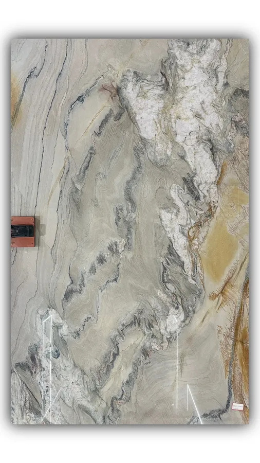 祥云瑞彩大板实拍，奢石，白色系，3170mm x 1990mm，码单号 135，杭州和盛石材在库天然石材