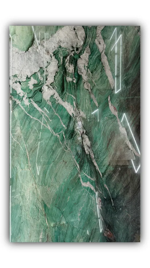 百达翡翠大板实拍，奢石，绿色系，3080mm x 1880mm 1.8mm，码单号 2603386，杭州和盛石材在库天然石材